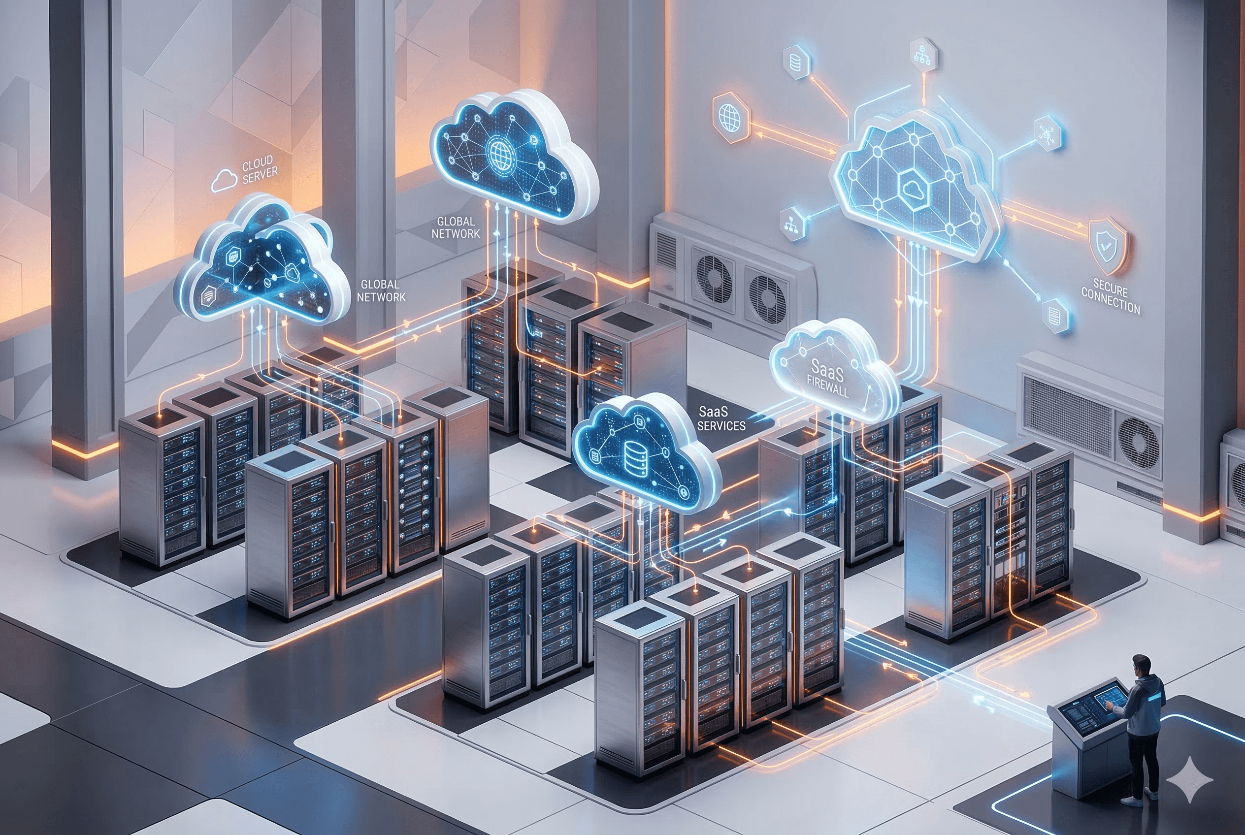 Cloud Services Server Illustration